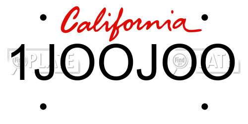 1JOOJOO California License Plate
