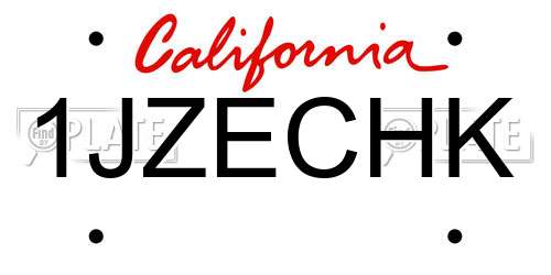 1JZECHK California License Plate