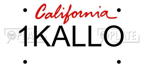 1KALLO California License Plate