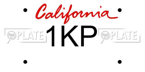1KP California License Plate