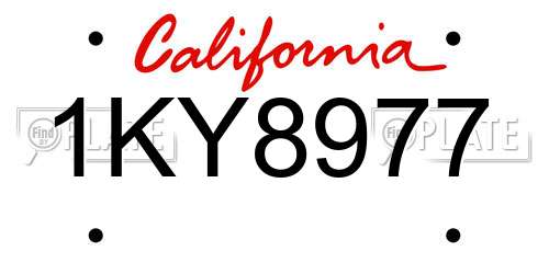 1KY8977 California License Plate