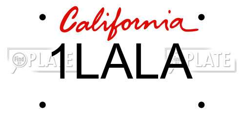1LALA California License Plate