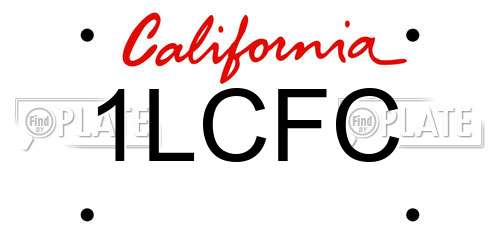 1LCFC California License Plate