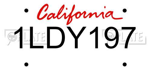 1LDY197 California License Plate