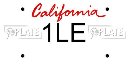 1LE California License Plate