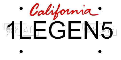 1LEGEN5 California License Plate