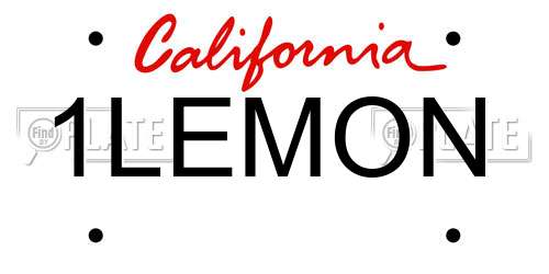 1LEMON California License Plate