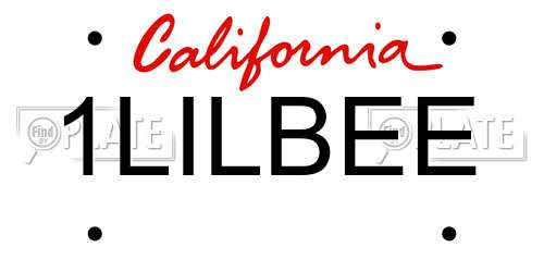 1LILBEE California License Plate
