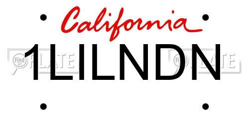 1LILNDN California License Plate