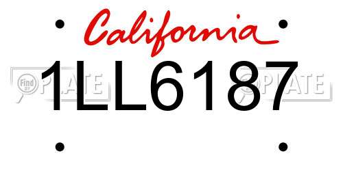 1LL6187 California License Plate