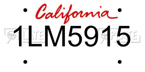 1LM5915 California License Plate