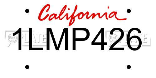1LMP426 California License Plate