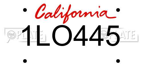1LO445 California License Plate