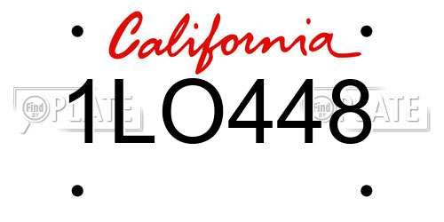 1LO448 California License Plate