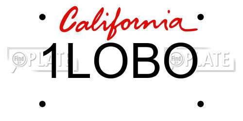 1LOBO California License Plate
