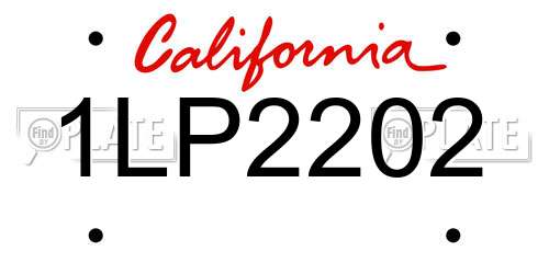 1LP2202 California License Plate