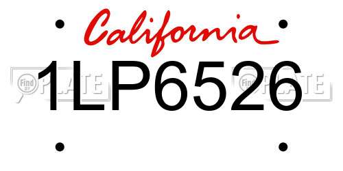 1LP6526 California License Plate