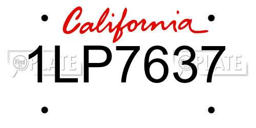 1LP7637 California License Plate