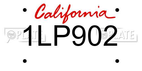 1LP902 California License Plate