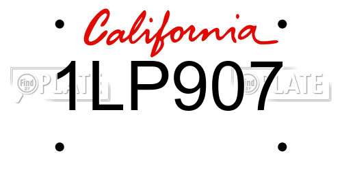 1LP907 California License Plate