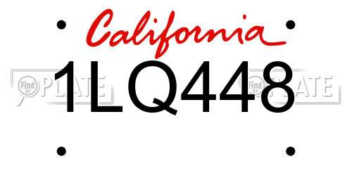 1LQ448 California License Plate