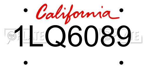 1LQ6089 California License Plate