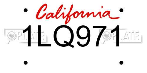 1LQ971 California License Plate