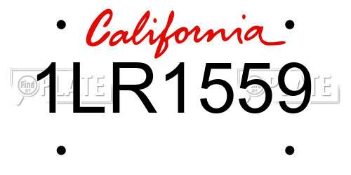 1LR1559 California License Plate
