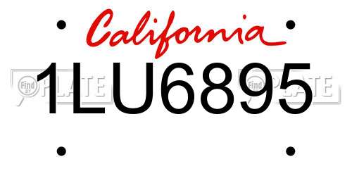 1LU6895 California License Plate