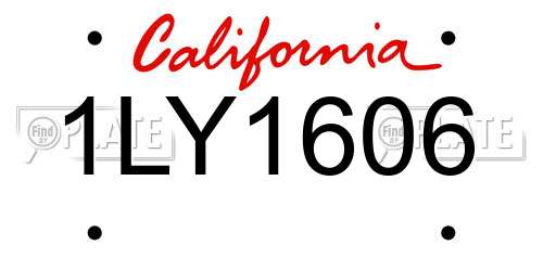 1LY1606 California License Plate