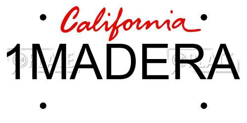 1MADERA California License Plate