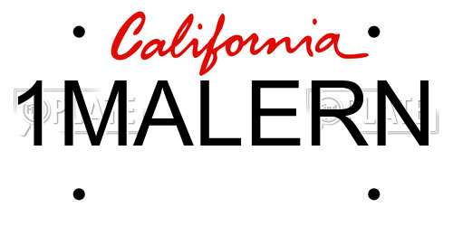 1MALERN California License Plate