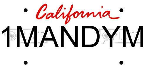1MANDYM California License Plate