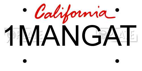 1MANGAT California License Plate