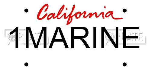 1MARINE California License Plate