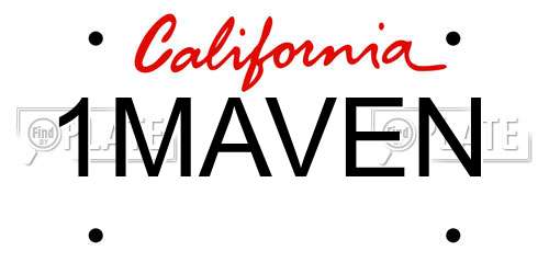 1MAVEN California License Plate