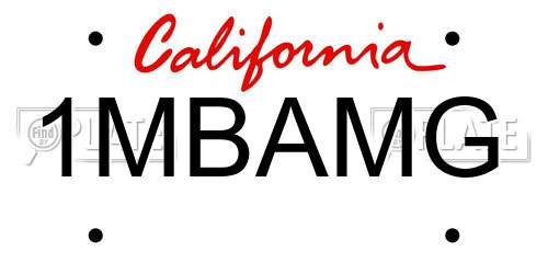 1MBAMG California License Plate