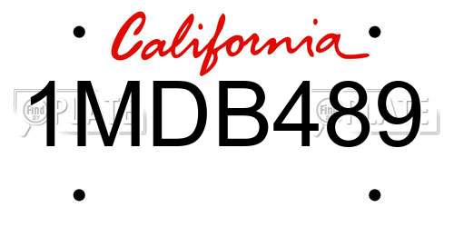 1MDB489 California License Plate