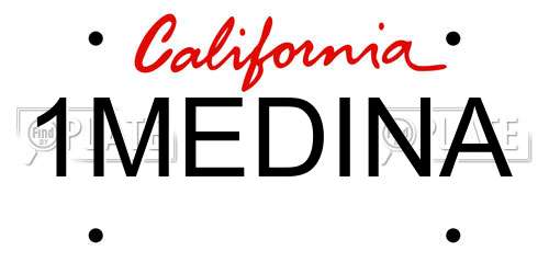 1MEDINA California License Plate