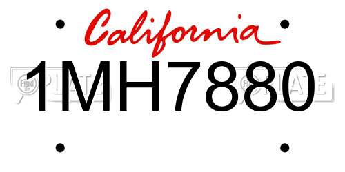 1MH7880 California License Plate