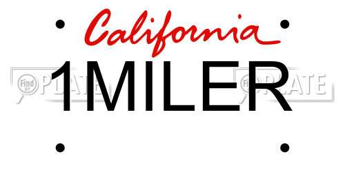 1MILER California License Plate
