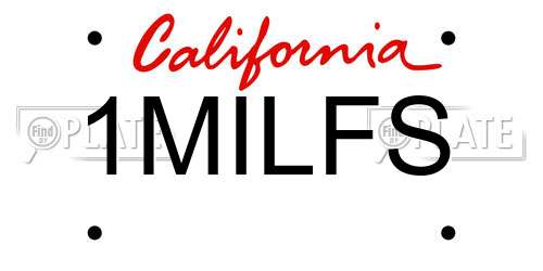 1MILFS California License Plate