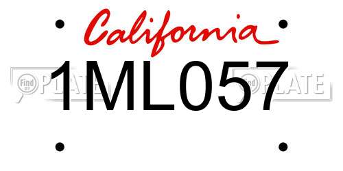 1ML057 California License Plate