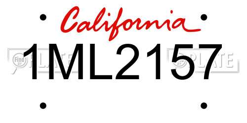 1ML2157 California License Plate