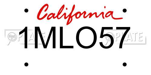 1MLO57 California License Plate