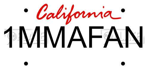 1MMAFAN California License Plate