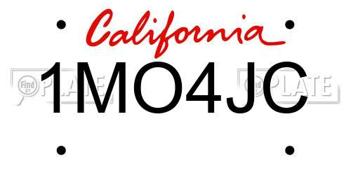 1MO4JC California License Plate