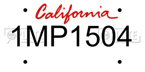 1MP1504 California License Plate