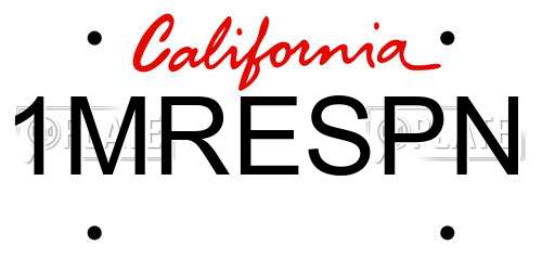 1MRESPN California License Plate