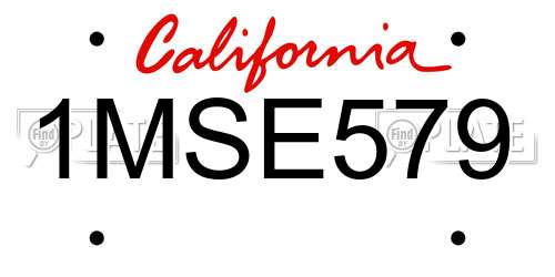 1MSE579 California License Plate